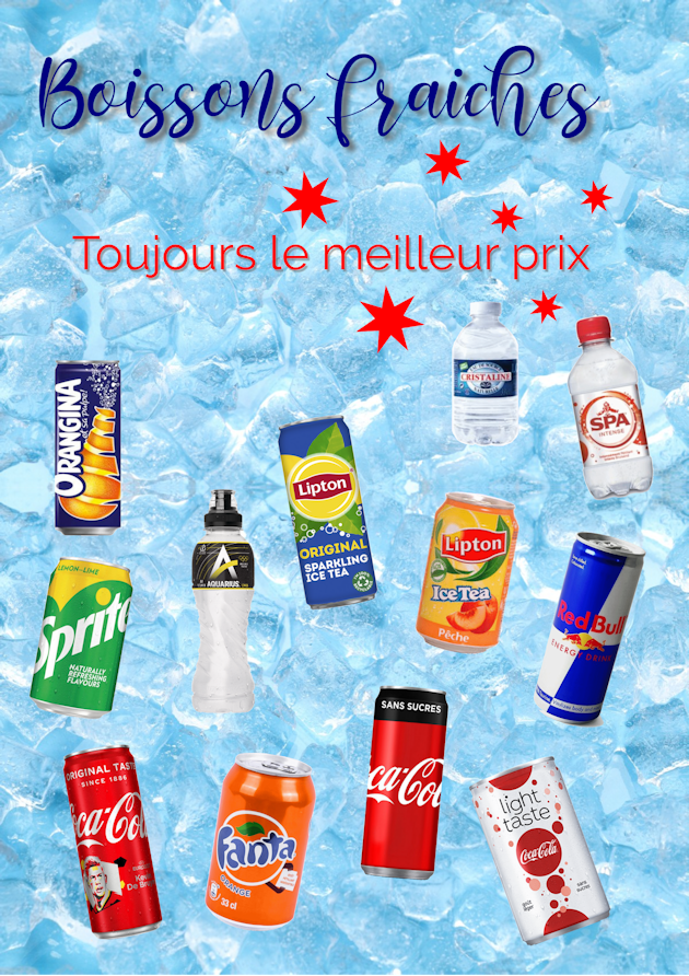 Affiche boissons fraiches